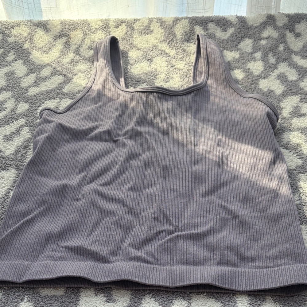 Ribbed purple Gray Tank Top